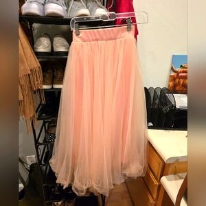 EUC Agata Webers Pink Tulle A'Line Maxi Skirt, Size 14, Never Worn